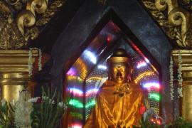 Buddha statue witnin Queen Shin Sawbu's Temple. ( Considered as #3 Awe-Inspiring Buddha on Shwedagon. )